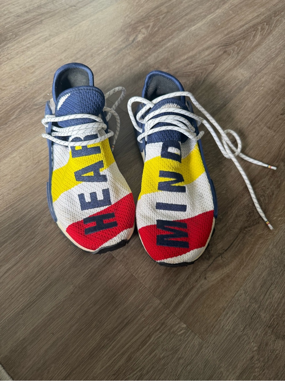 adidas Multicolor Knit Lace-Up Sneakers - Blue, Yellow, Red, White